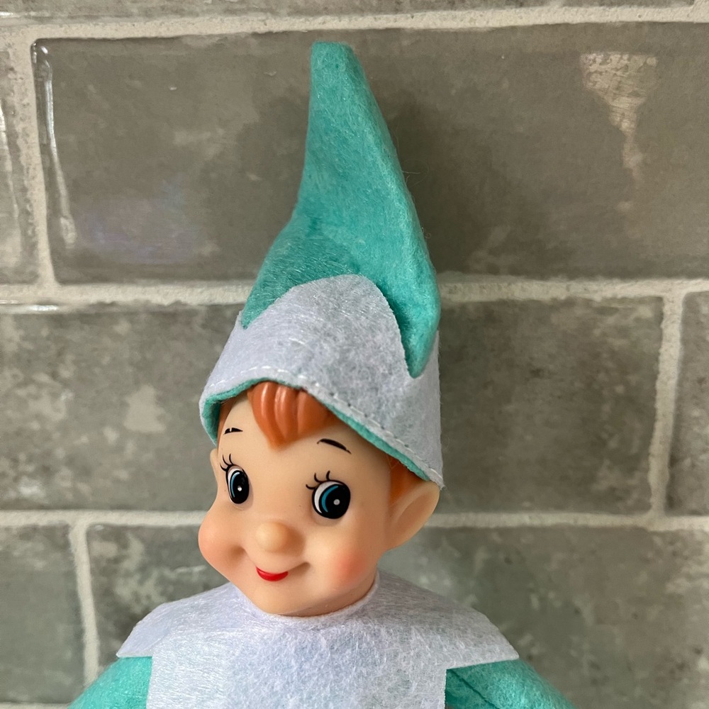 Turquoise Elf Doll, Christmas Cadets Posable Holiday Elves